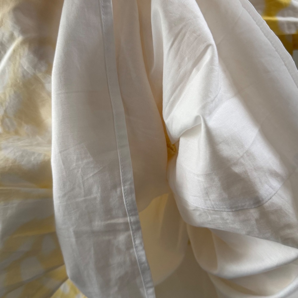 Banana Republic Poplin Floral Halter Dress M Yellow White Ruffle Pockets Coastal - Picture 8 of 13